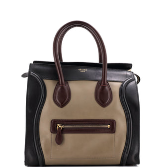 Celine Bicolor Luggage Bag Leather Mini