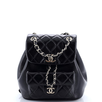 Chanel Duma Drawstring Backpack Quilted Leather Small