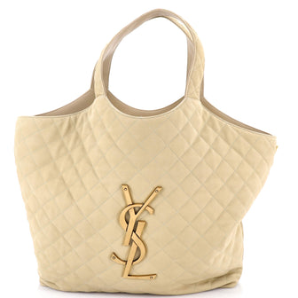 Saint Laurent Icare Shopping Tote Quilted Suede Maxi