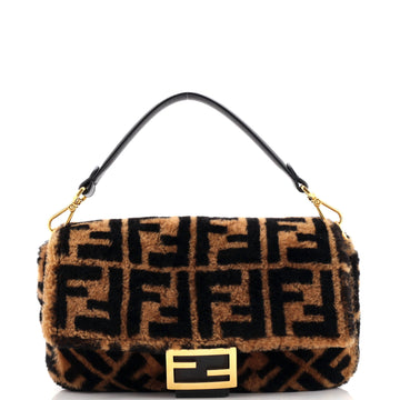 Fendi Baguette NM Bag Zucca Shearling Medium