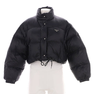 Prada Women's Convertible Cropped Puffer Jacket Quilted Polyamide with Down