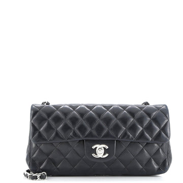 Chanel Classic Single Flap Bag Quilted Lambskin East West