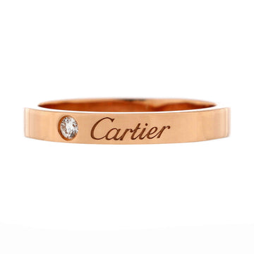 Cartier C de Cartier Wedding Band Ring 18K Rose Gold with Diamond