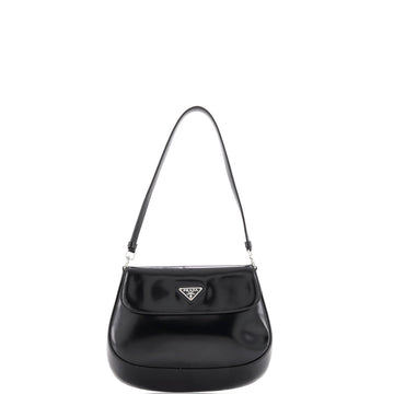 Prada Cleo Flap Shoulder Bag Spazzolato Leather Small