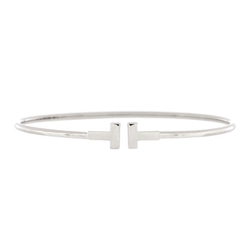 Tiffany & Co. T Wire Bracelet 18K White Gold Narrow