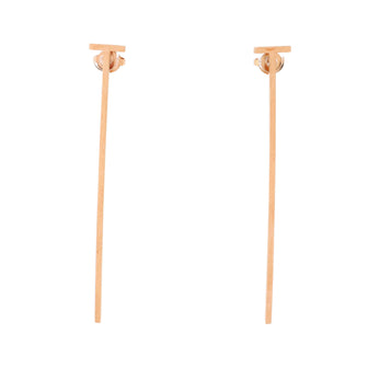 Tiffany & Co. T Wire Bar Earrings 18K Rose Gold