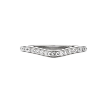 Cartier Ballerine Wedding Band Ring Platinum with Half Pave Diamonds 2mm