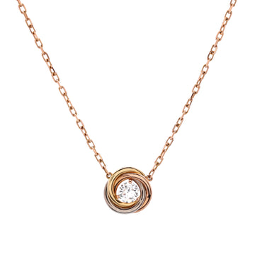 Cartier Trinity Diamond Pendant Necklace 18K Tricolor Gold and Diamond