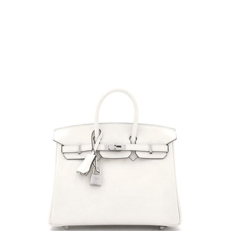 Hermes Birkin Handbag Grey Swift with Palladium Hardware 25