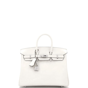 Hermes Birkin Handbag Grey Swift with Palladium Hardware 25