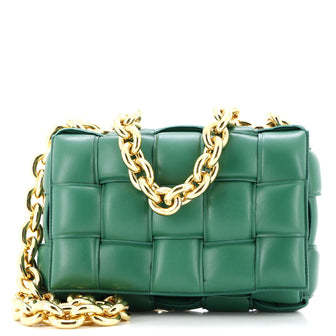 Bottega Veneta Cassette Chain Crossbody Bag Padded Maxi Intrecciato Leather