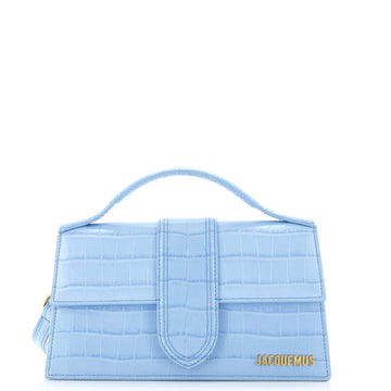 Jacquemus Le Grand Bambino Flap Bag Crocodile Embossed Leather
