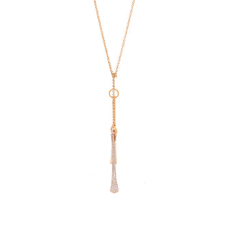 Hermes Clou De Forge Lariat Necklace 18K Rose Gold and Diamonds