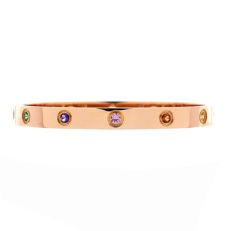 Cartier Love 10 Stone Bracelet 18K Rose Gold with Garnet, Amethyst and Sapphire