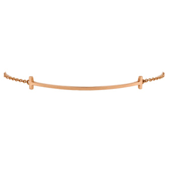 Tiffany & Co. T Smile Chain Bracelet 18K Rose Gold Medium