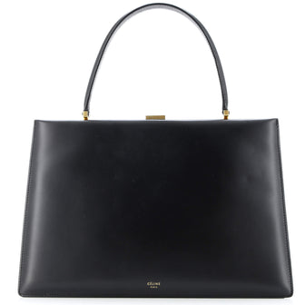 Celine Clasp Top Handle Bag Leather Medium