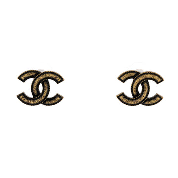 Chanel CC Stud Earrings Metal Small