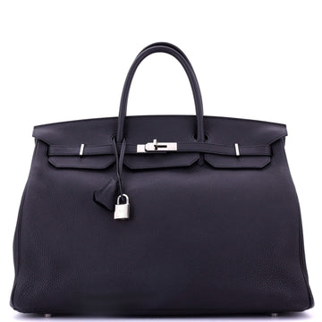 Hermes Birkin Handbag Black Togo with Palladium Hardware 40