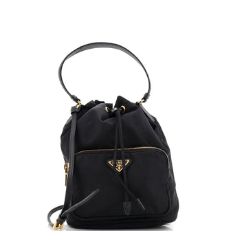 Prada Drawstring Bucket Bag Tessuto Small