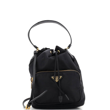 Prada Drawstring Bucket Bag Tessuto Small
