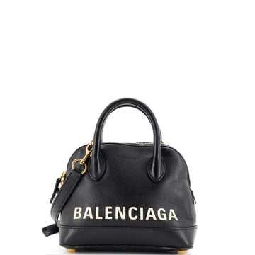 Balenciaga Logo Ville Bag Leather XXS