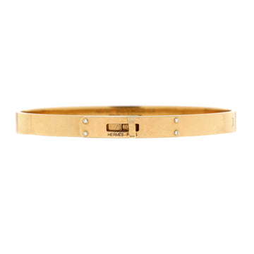 Hermes Kelly Bracelet 18K Yellow Gold with 4 Diamonds Small