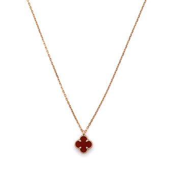 Van Cleef & Arpels Sweet Alhambra Pendant Necklace 18K Rose Gold and Carnelian