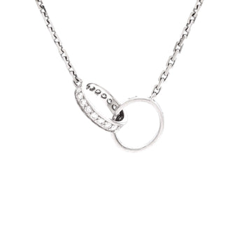 Cartier Love Interlocking Necklace 18K White Gold and Diamonds