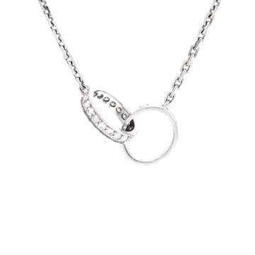 Cartier Love Interlocking Necklace 18K White Gold and Diamonds