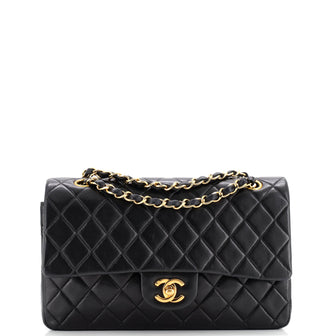 Chanel Vintage Classic Double Flap Bag Quilted Lambskin Medium