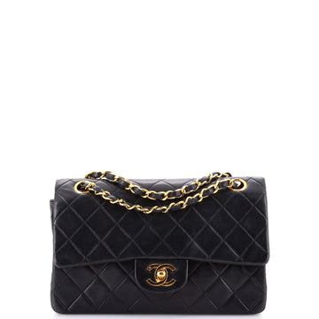Chanel Vintage Classic Double Flap Bag Quilted Lambskin Small