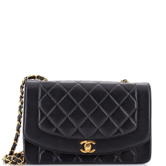 Chanel Vintage Diana Flap Bag Quilted Lambskin Medium