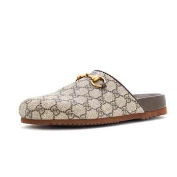 Gucci Horsebit Mule Slippers GG Coated Canvas