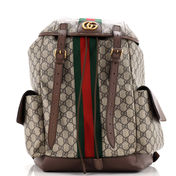 Gucci Ophidia Flap Backpack Gg Coated #234918G21B Ophidia cloth backpack Gucci Brown in Cloth - 44534181 main image 4