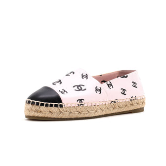 Chanel Women's All Over CC Cap Toe Espadrilles Printed Leather