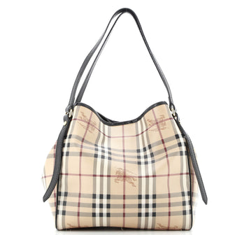 Burberry Canterbury Tote Haymarket Coated Canvas Small