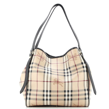Burberry Canterbury Tote Haymarket Coated Canvas Small