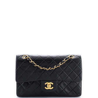 Chanel Vintage Classic Double Flap Bag Quilted Lambskin Small