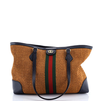 Gucci Ophidia Shopping Tote Straw Medium