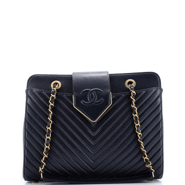 Chanel Collar and Tie Tote Chevron Sheepskin Small