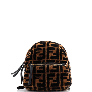 Fendi Zip Backpack Zucca Shearling Mini