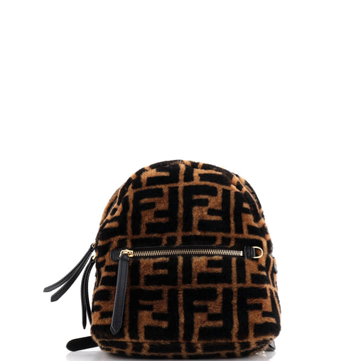 Fendi Zip Backpack Zucca Shearling Mini 350579