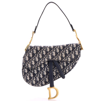 Christian Dior Saddle Handbag Oblique Canvas Medium