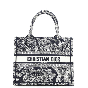 Christian Dior Book Tote Embroidered Canvas Small