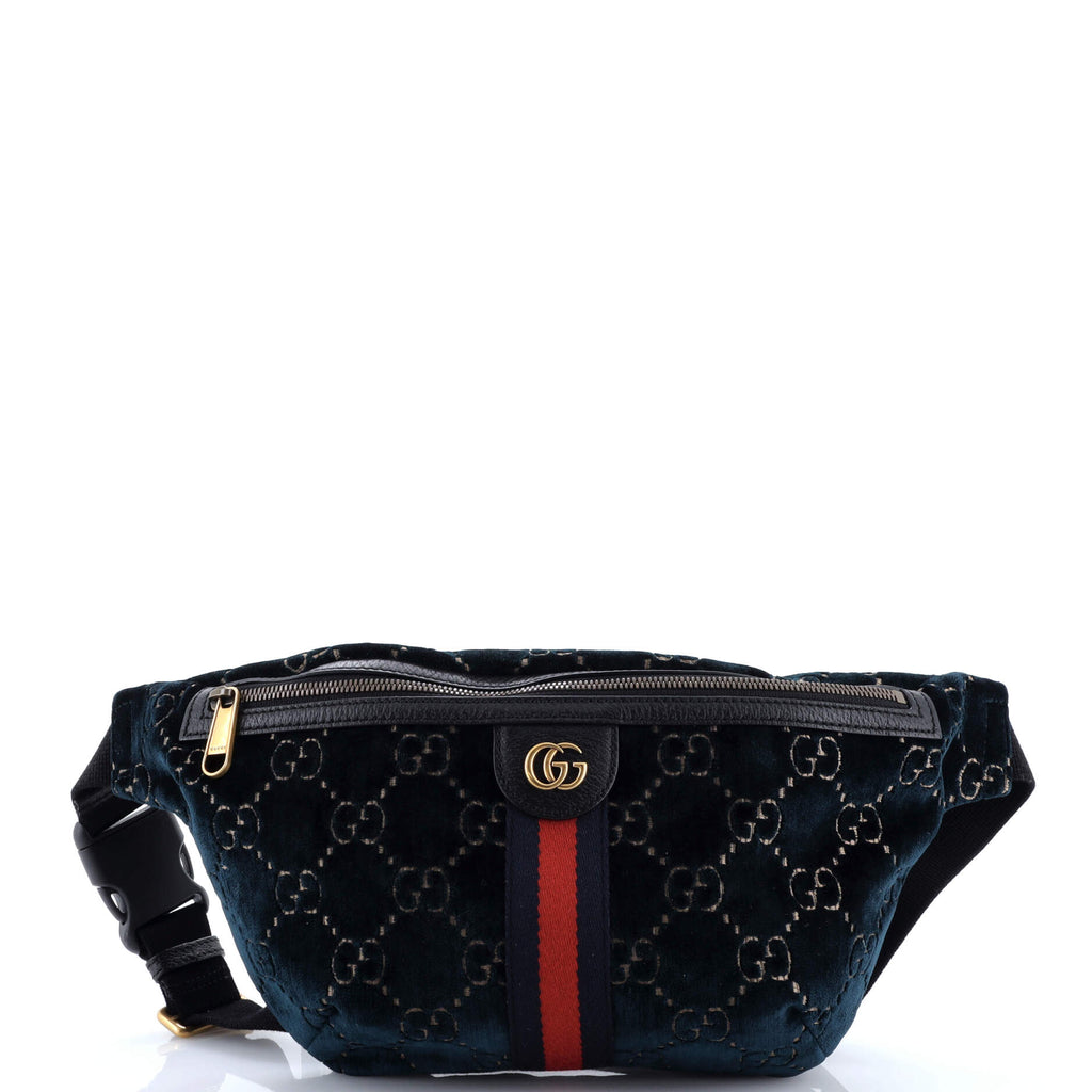 Gucci ベルベット ショルダーバッグ Gucci Ophidia Zip Belt Bag GG Velvet Blue 3506271