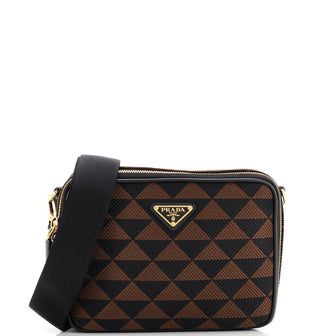 Prada Symbole Zip Around Shoulder Bag Jacquard