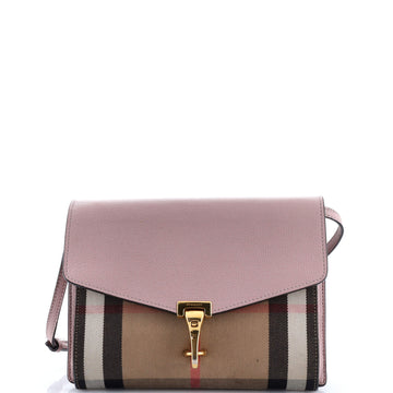 Burberry Macken Crossbody Bag Leather and House Check Canvas Small