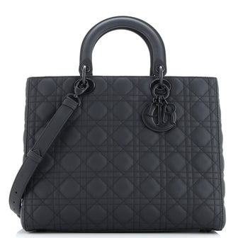 Christian Dior Ultra Matte Lady Dior Bag Cannage Quilt Calfskin Large