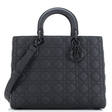 Christian Dior Ultra Matte Lady Dior Bag Cannage Quilt Calfskin Large