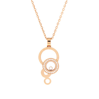 Chopard Happy Bubbles Pendant Necklace 18K Rose Gold with Diamonds and 1 Floating Diamond